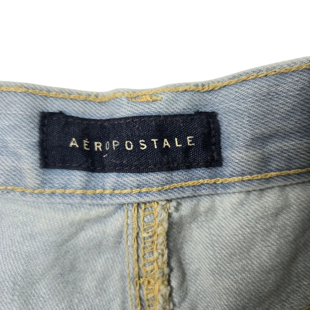 Aeropostale Distressed Denim Shorts W/lace Underlay Sz 4